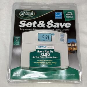 Hunter Digital Programmable Thermostat Model 44155C Set & Save 155 BRAND NEW